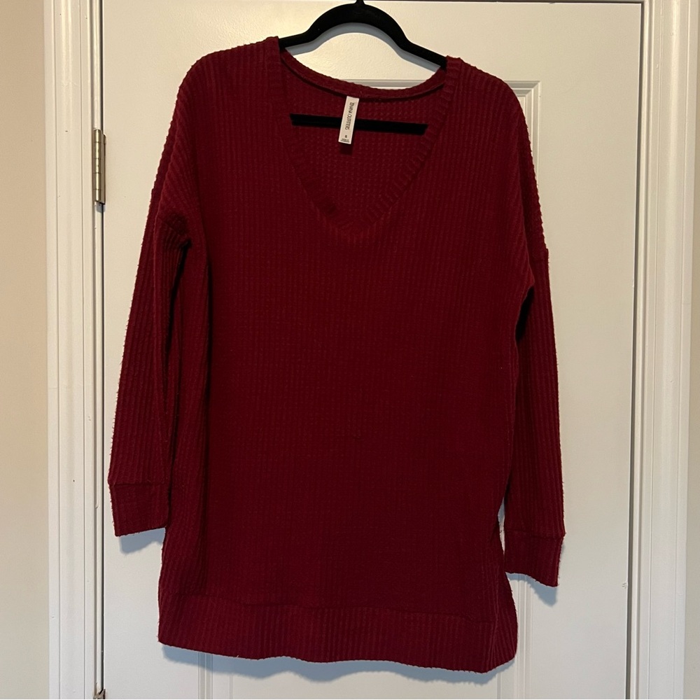 Women's Red V-Neck Tunic